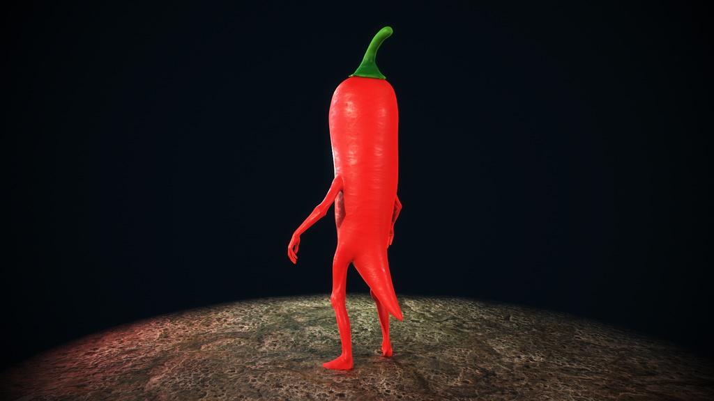 オリジナル 唐辛子男 3Dモデル