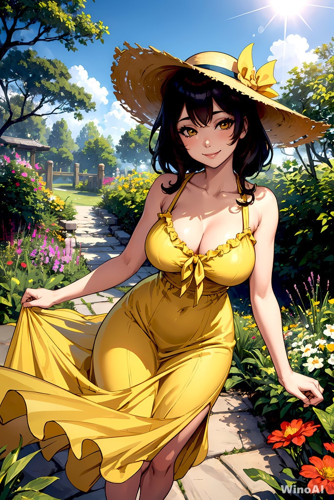 可愛い黄色のワンピース