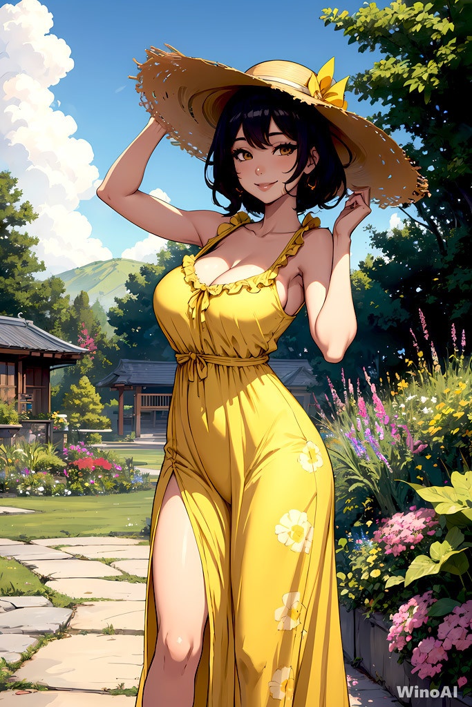 可愛い黄色のワンピース