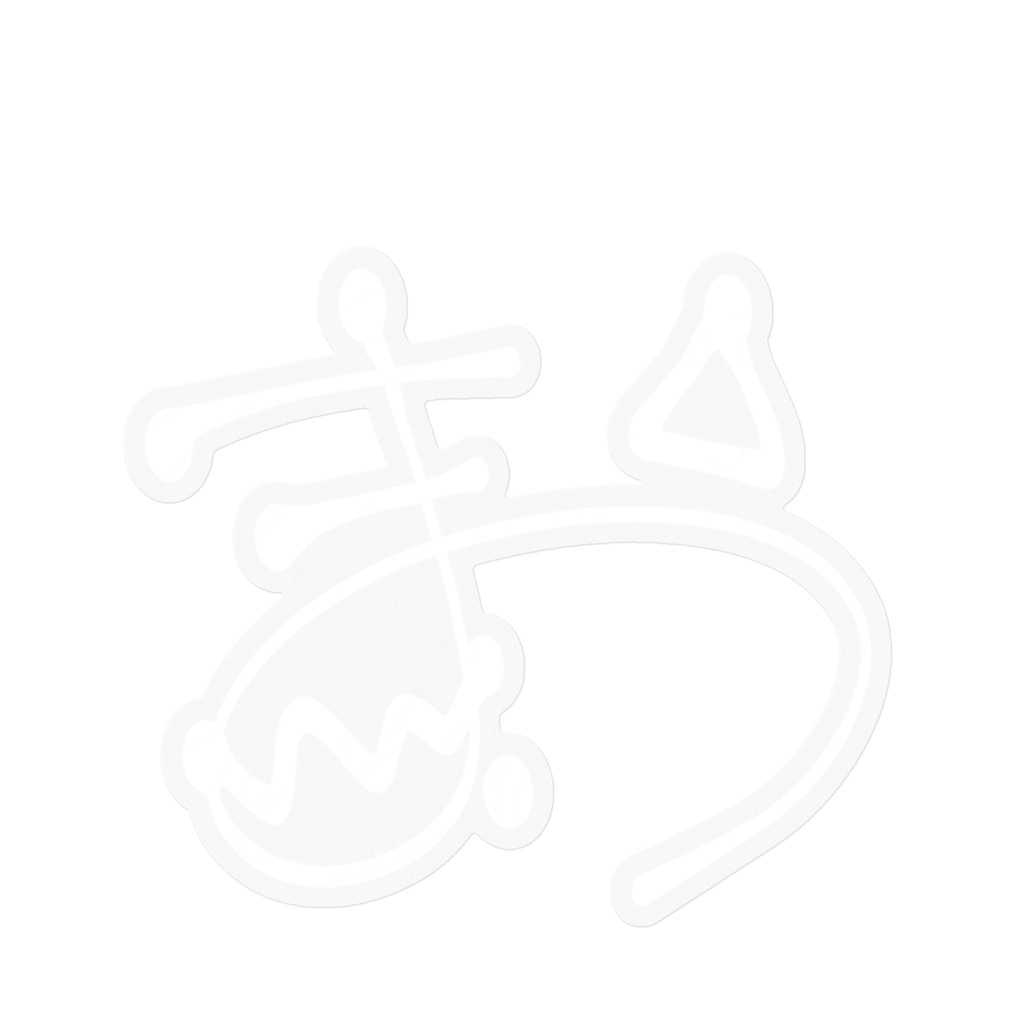 (クリア枠)マオちゃんの手書きサインステッカー(白)