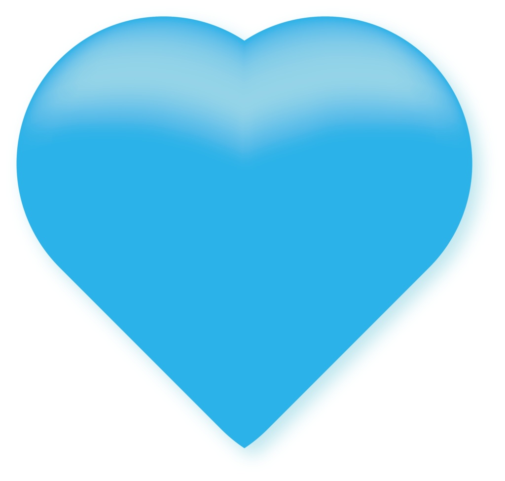 立体風ハート赤色・緑色・水色