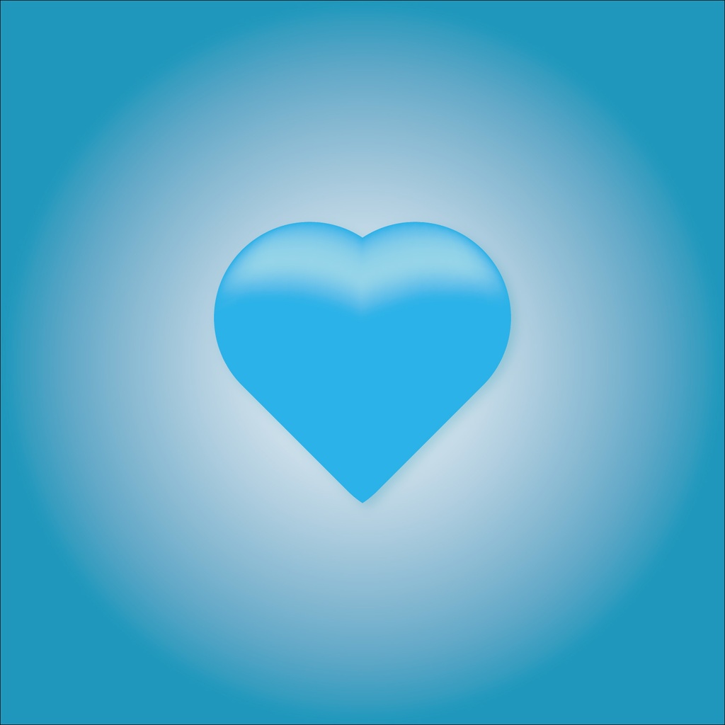 立体風ハート赤色・緑色・水色