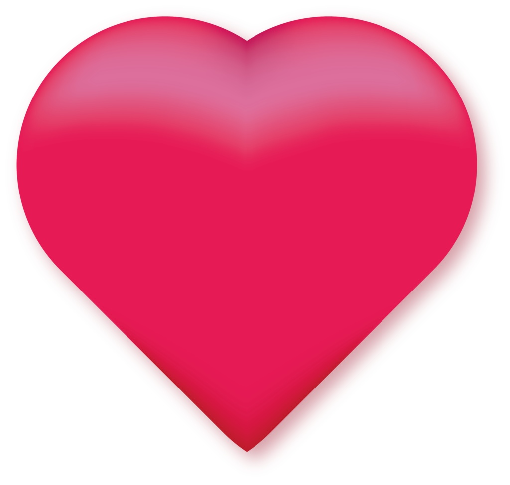 立体風ハート赤色・緑色・水色