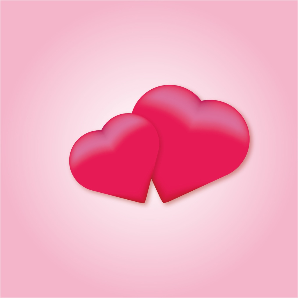 立体風ハート赤色・緑色・水色