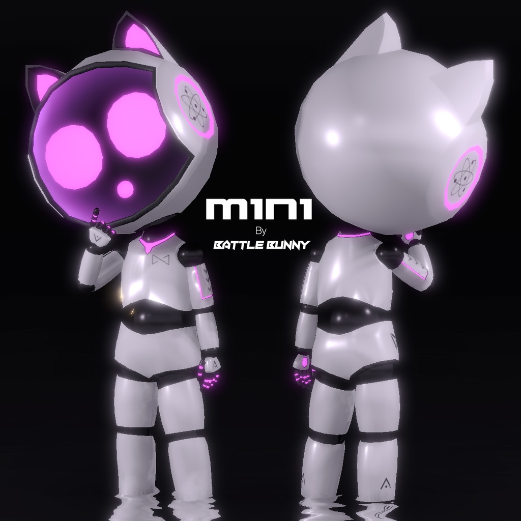 [Original 3D Model] M1N1 Cute Neko Bot Avatar
