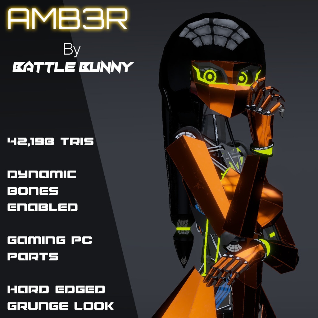 Original 3d Model Amb3r Vrchat Robo Mecha Avatar Battle Bunny Mods Booth