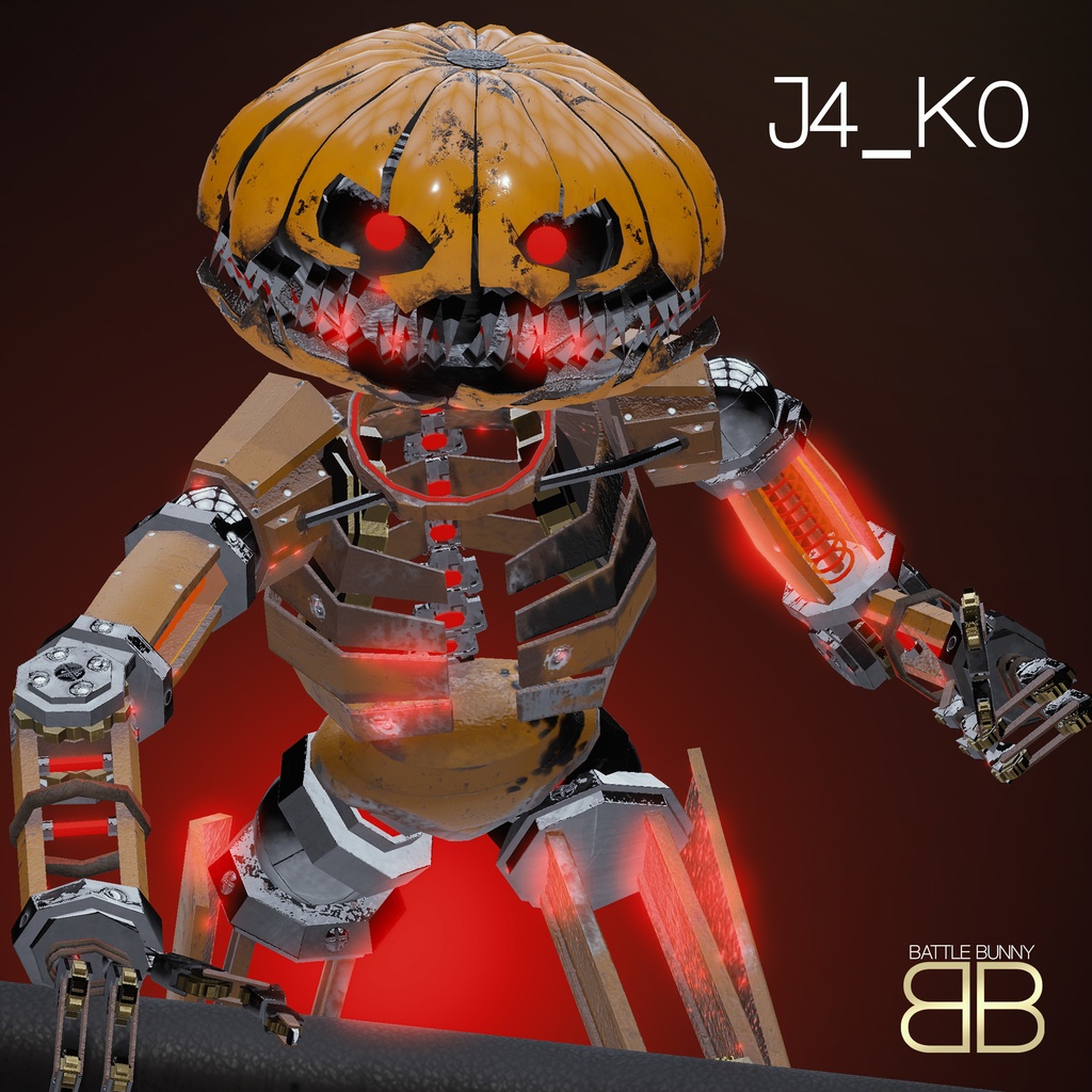[Original 3D Model] J4_K0 Halloween Robot VR Avatar