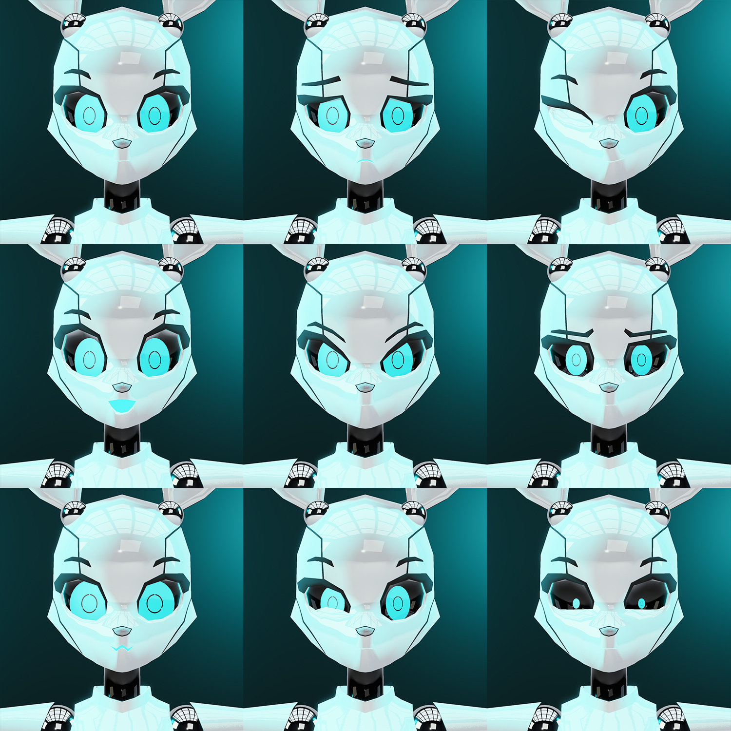 [Original 3D Model] BUNNY Anthro Bot VRChat Avatar - Battle Bunny Mods ...