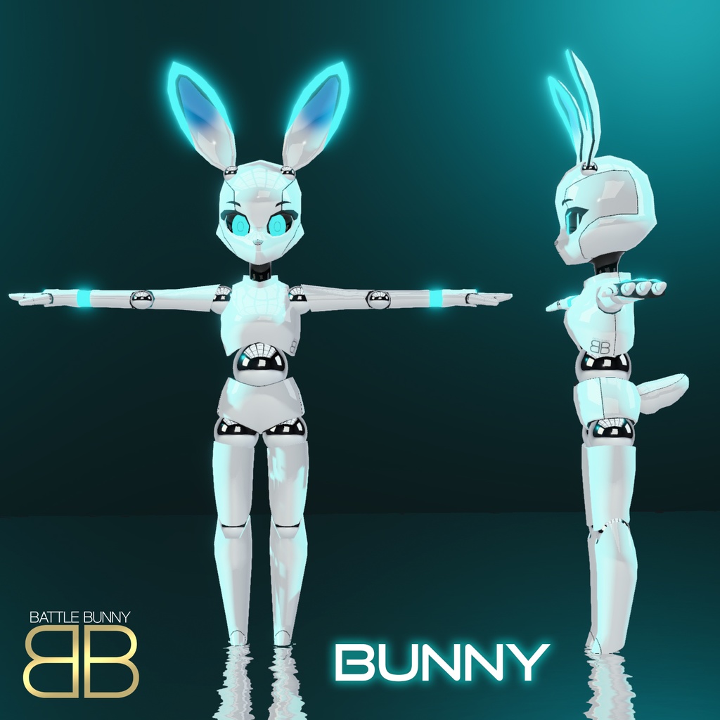 [Original 3D Model] BUNNY Anthro Bot VRChat Avatar - Battle Bunny Mods ...