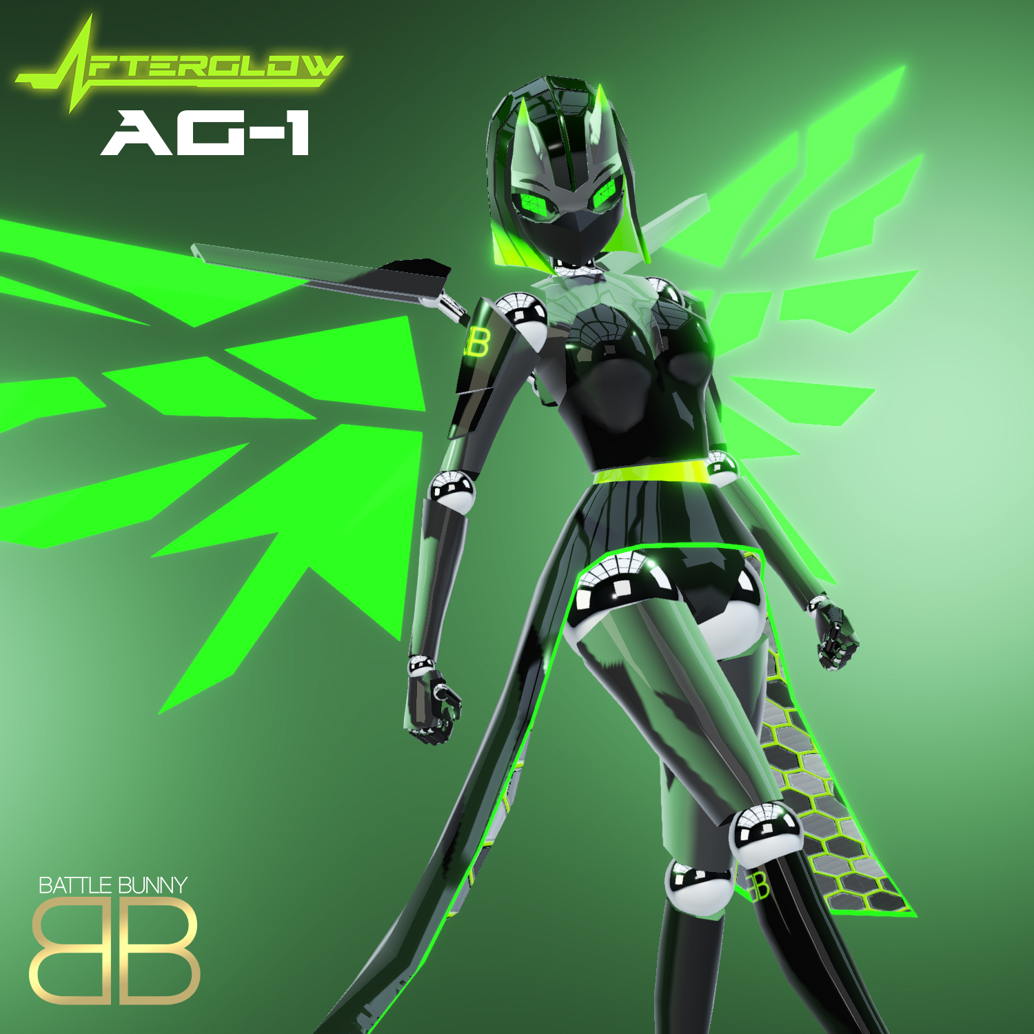 Original 3D Model] Afterglow AG-1 Oni Robot VRChat Avatar