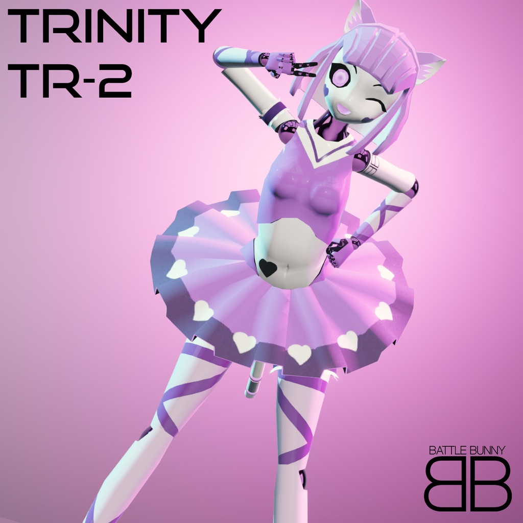 [Original 3D Model] TRINITY TR2 Magical Girl Neko Robot VRChat Avatar