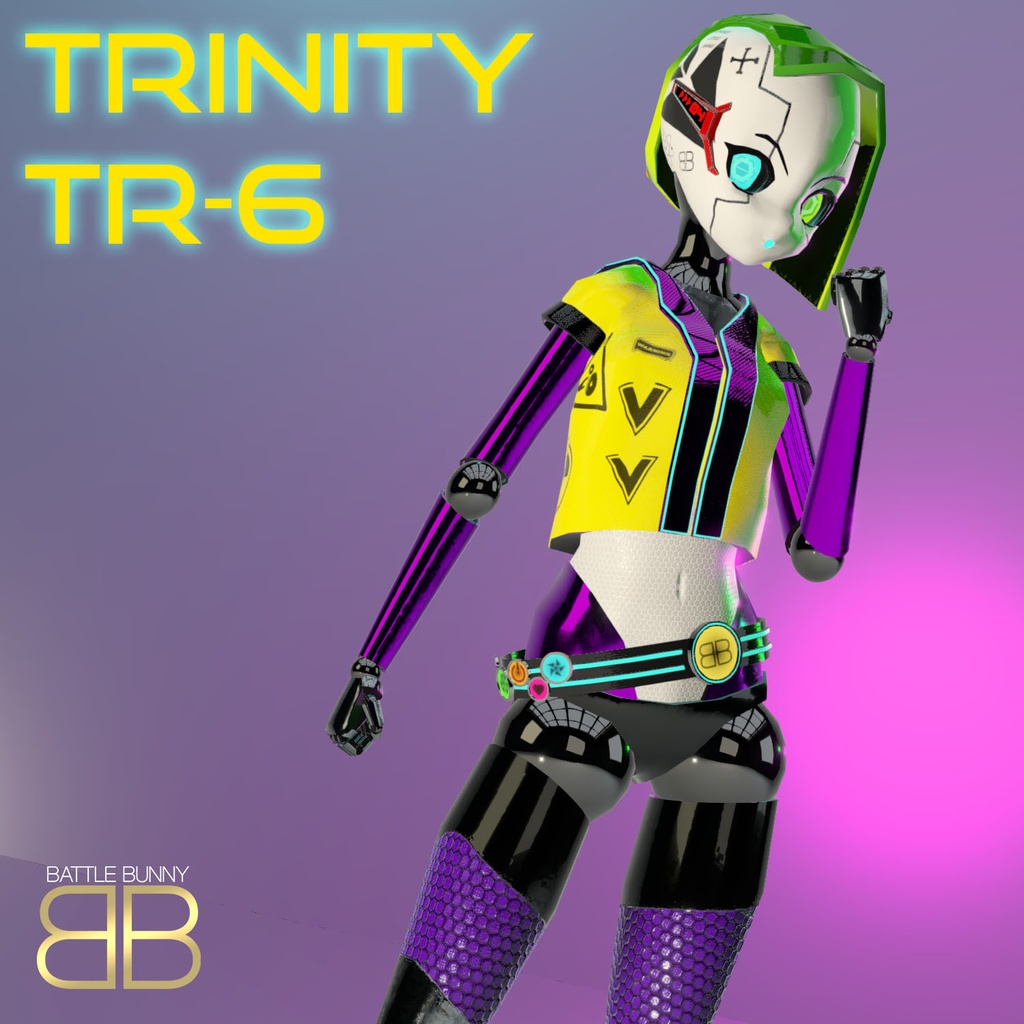 [Original 3D Model] TRINITY TR6 Cyberpunk Street robot VRChat Avatar