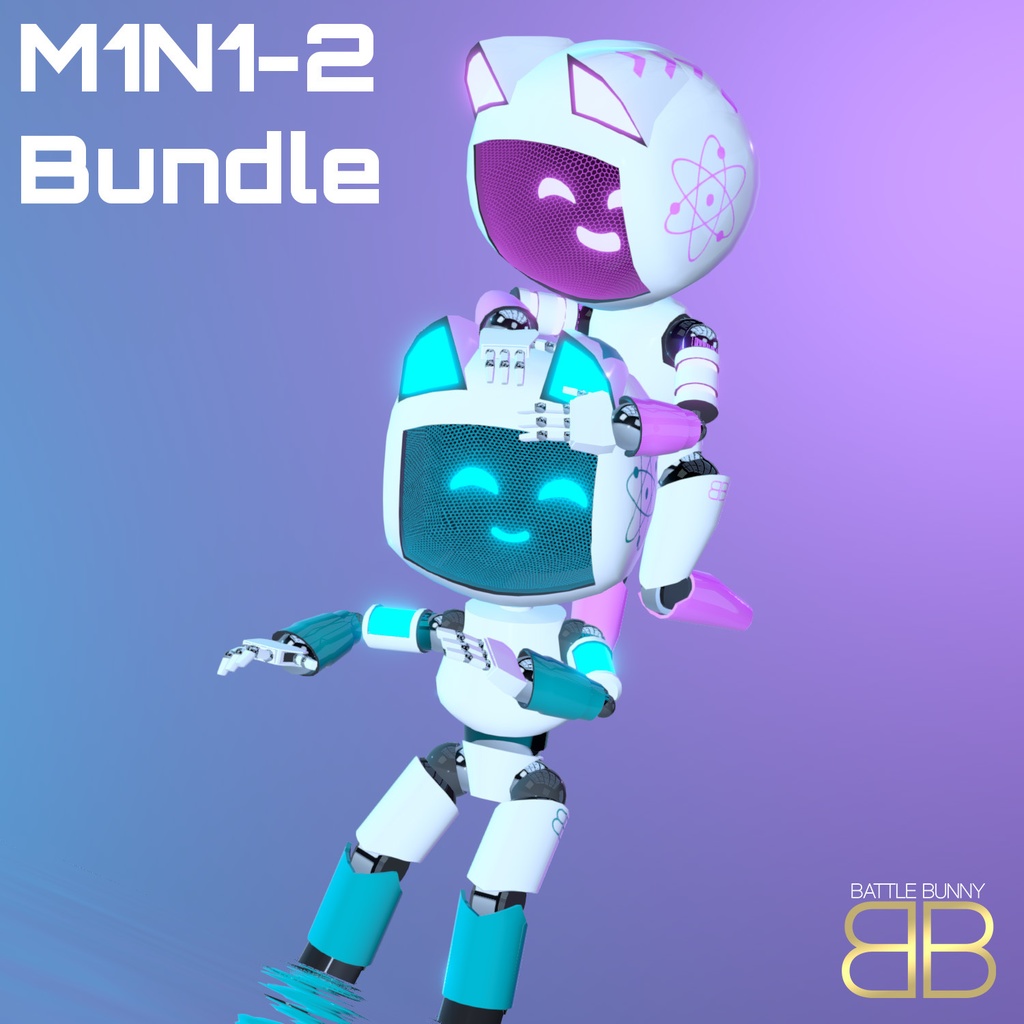 [Original 3D Model] M1N1-2 Bundle [VRChat] [Robot] [Avatars]