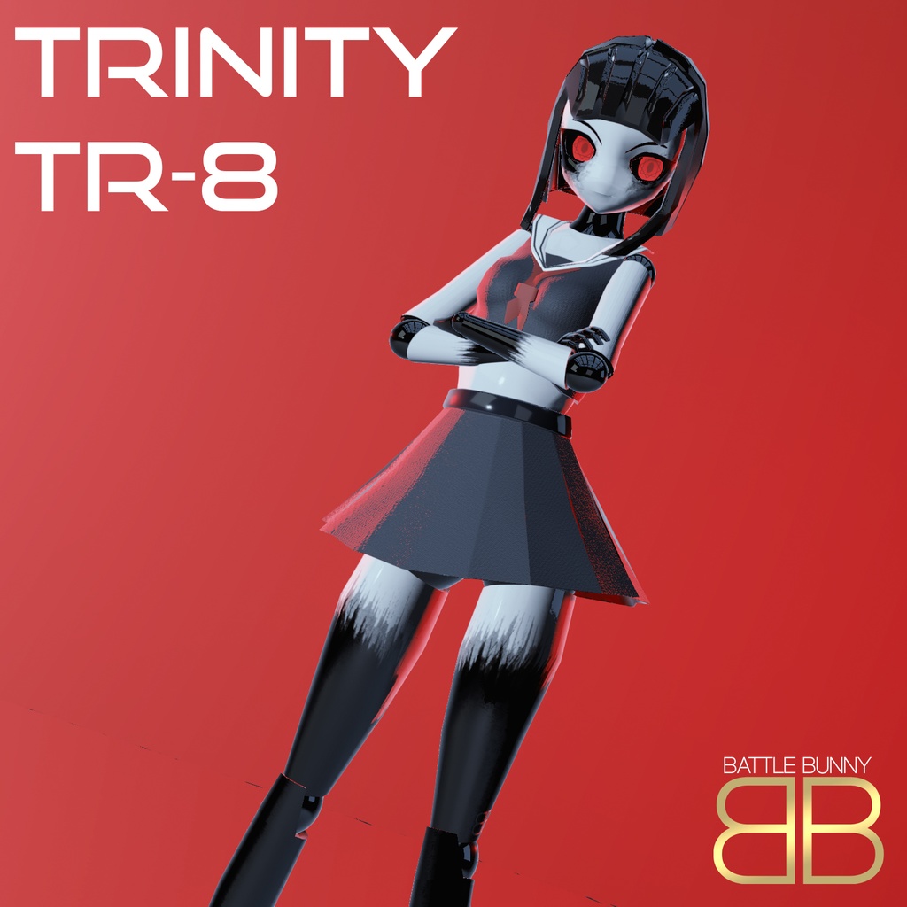 [Original 3D Model] TRINITY TR8 Horror Robot Girl VRChat Avatar