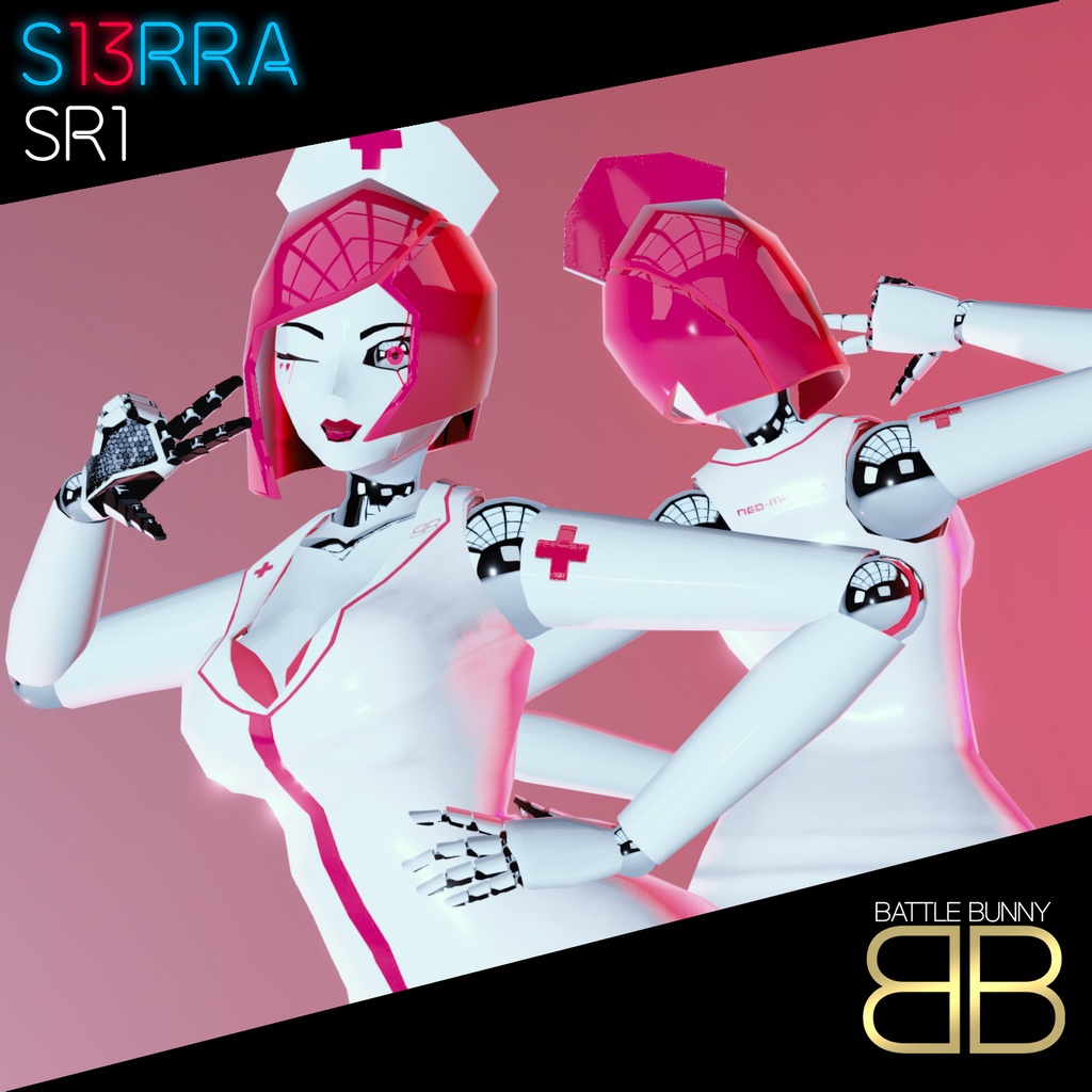 [Original 3D Model] S13RRA SR1 Nurse Robot Girl VRChat Avatar