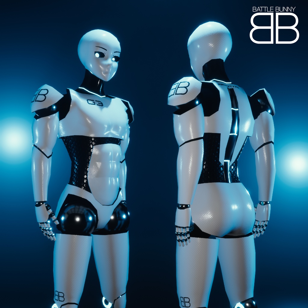 [Original 3D Model] BB G3M Robot Boy VRChat Avatar Base - Battle Bunny Mods - 2/4