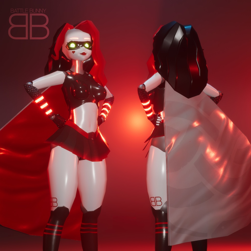 [Original 3D Model] BB G3 Robot Girl SuperHero VRChat Avatar - Battle Bunny Mods - 2/4