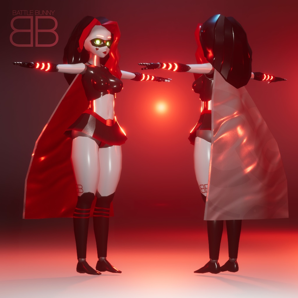 [Original 3D Model] BB G3 Robot Girl SuperHero VRChat Avatar - Battle Bunny Mods - 4/4