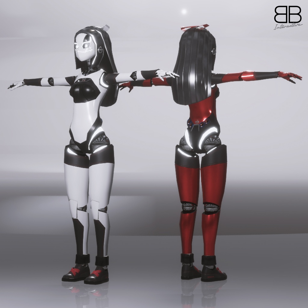 [Original 3D Model] BB R-35 GTR Robot Girl VRChat Avatar - Battle Bunny Mods - 2/4