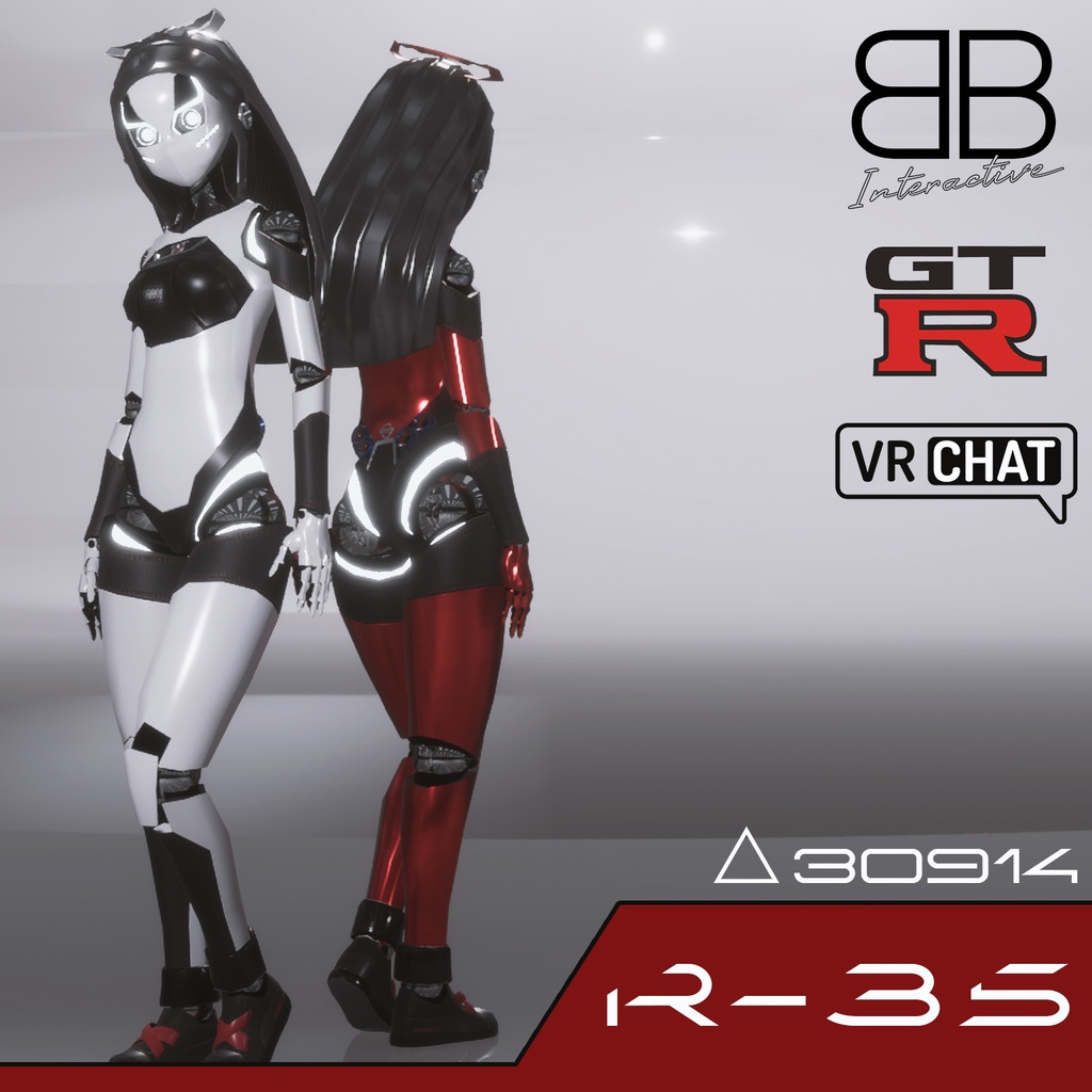 [Original 3D Model] BB R-35 GTR Robot Girl VRChat Avatar