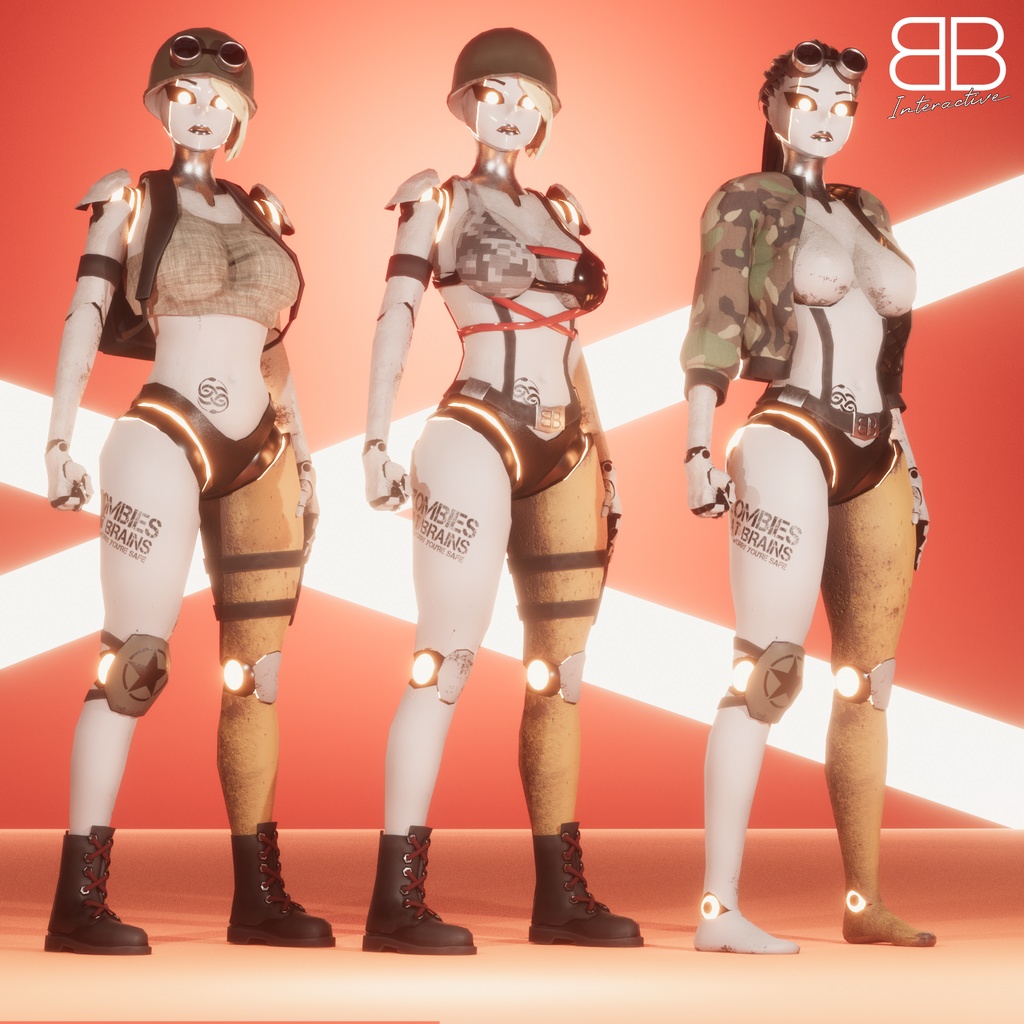 [Original 3D Model] S13RRA SR23 Road Warrior Robot Girl VRChat Avatar - Battle Bunny Mods - 2/8