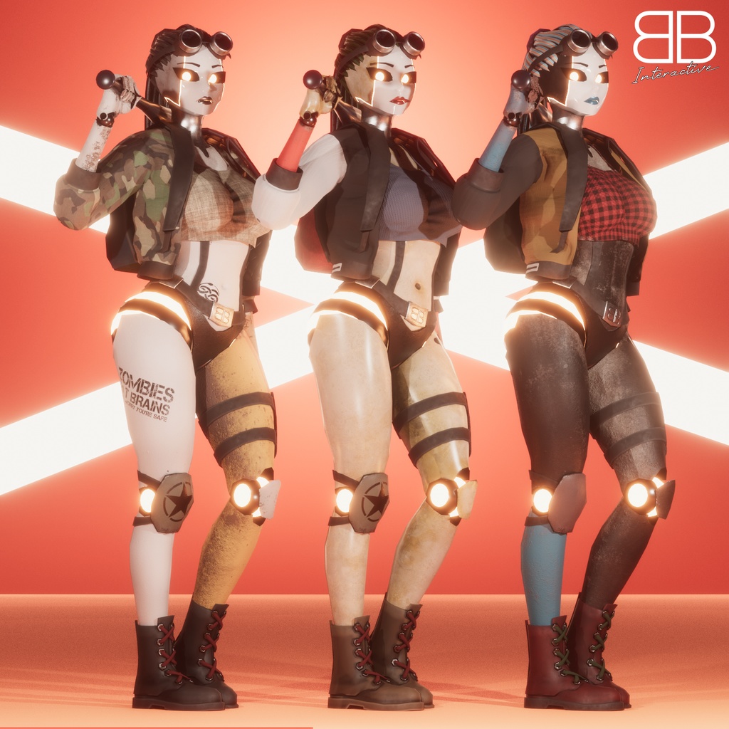 [Original 3D Model] S13RRA SR23 Road Warrior Robot Girl VRChat Avatar - Battle Bunny Mods - 8/8