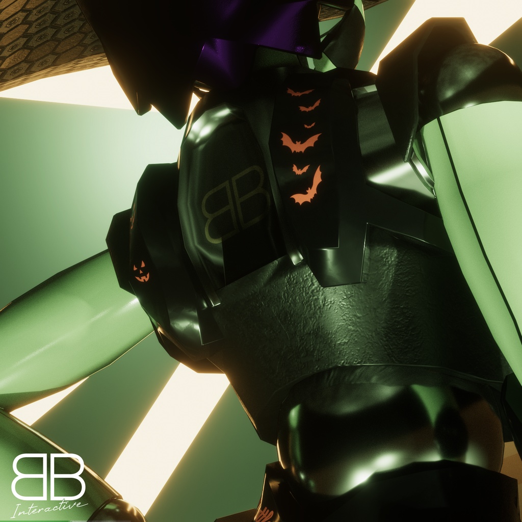 [Original 3D Model] CLARA Halloween Robot Girl VRChat Avatar FREE - Battle Bunny Mods - 2/4