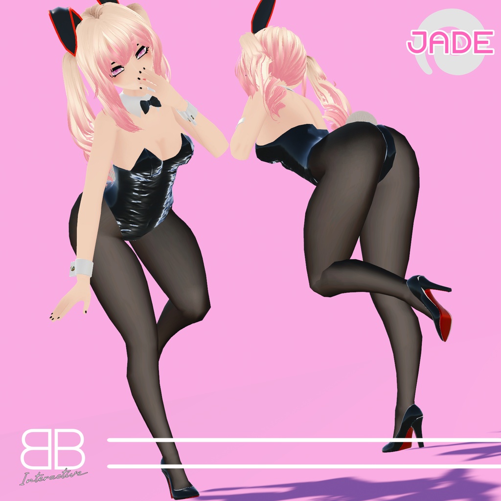 [Original 3D Model] Jade VRChat Female Base Model + Bunny Suit Avatar - Battle Bunny Mods - 2/7