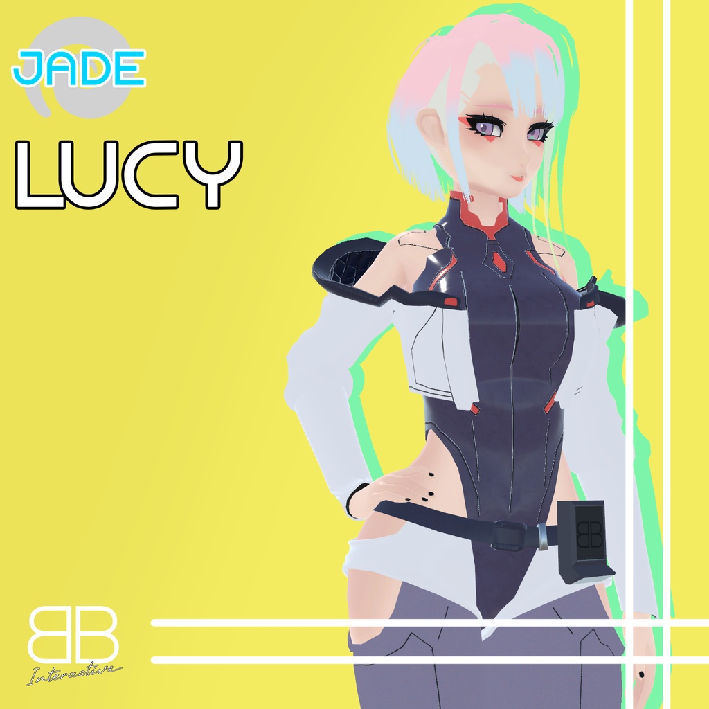 [Original 3D Model] Cyberpunk EdgeRunners Lucy VRChat Avatar [Jade Base]