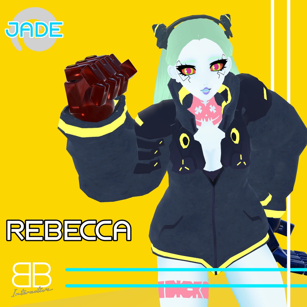 [Original 3D Model] Cyberpunk EdgeRunners Rebecca VRChat Avatar [Jade Base]