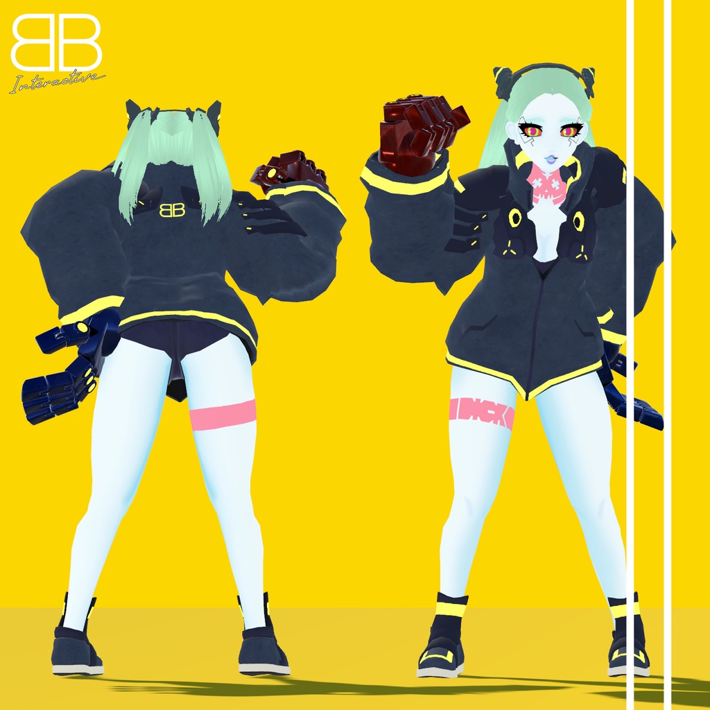 [Original 3D Model] Cyberpunk EdgeRunners Rebecca VRChat Avatar [Jade Base] - Battle Bunny Mods - 2/6