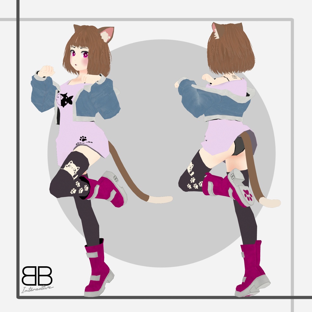 [Original 3D Model] IO Kemono VRChat Avatar Collection + Base Model - Battle Bunny Mods - 2/9
