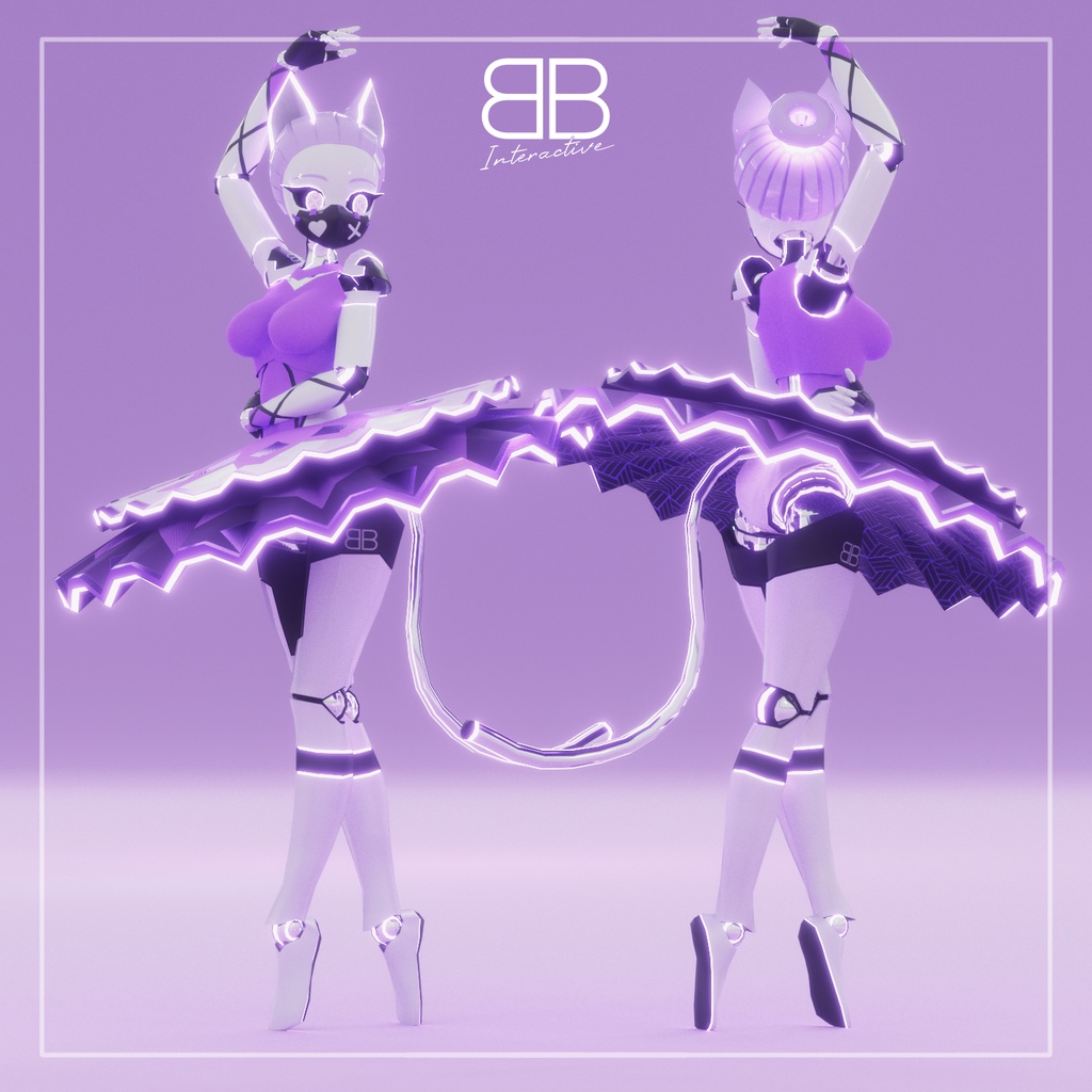 [Original 3D Model] TRINITY TR-22 Neko Ballerina Robot Girl VRChat Avatar  - Battle Bunny Mods - 2/4