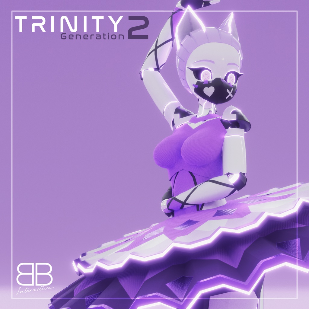 [Original 3D Model] TRINITY TR-22 Neko Ballerina Robot Girl VRChat Avatar 