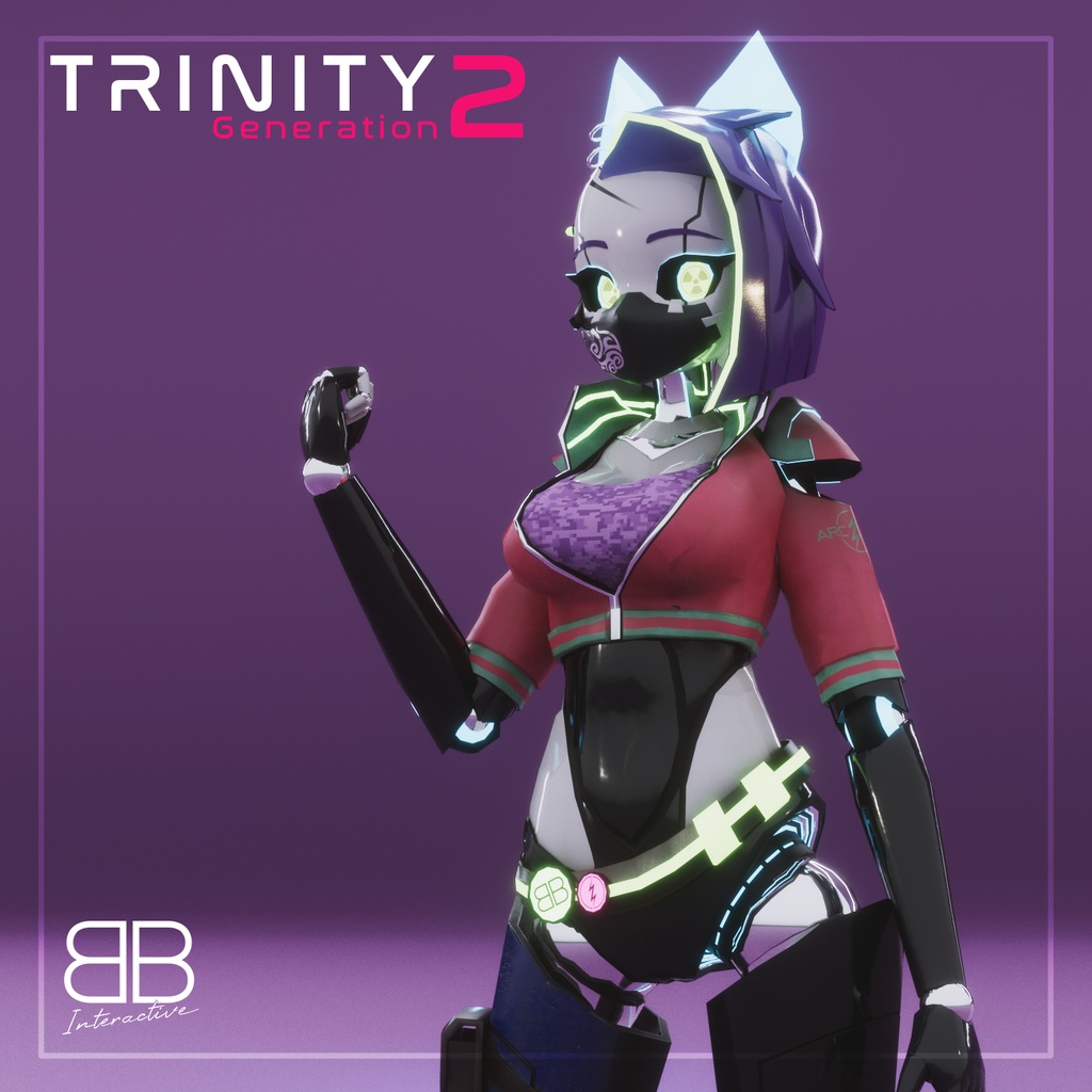 [Original 3D Model] TRINITY TR-26 Cyberpunk Robot Girl VRChat Avatar