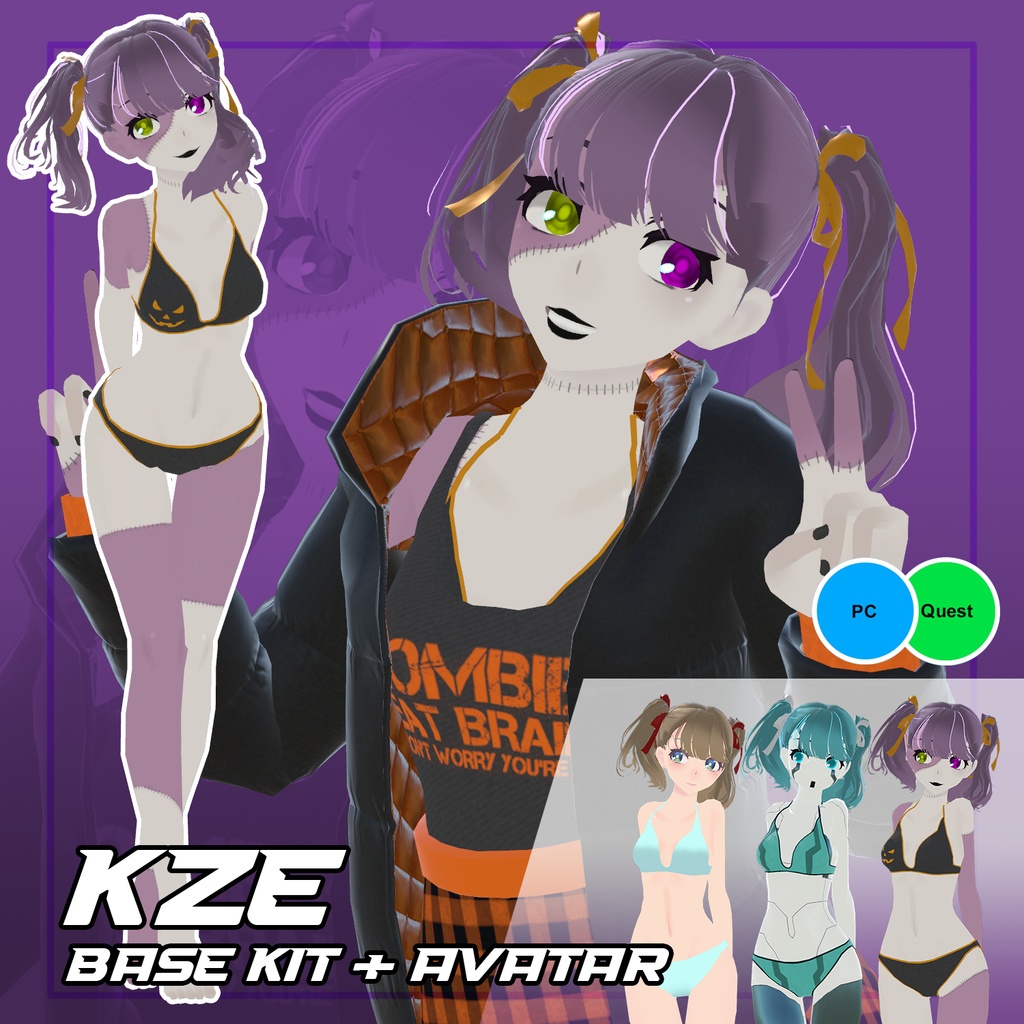 [Original 3D Model] KZE FREE for VRChat || PC + Quest || Ver 1.2