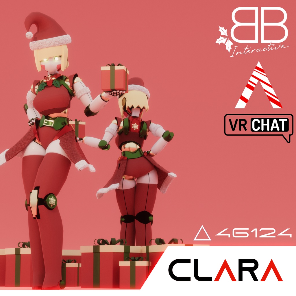 [Original 3D Model] CLARA Christmas Robot Girl VRChat Avatar FREE