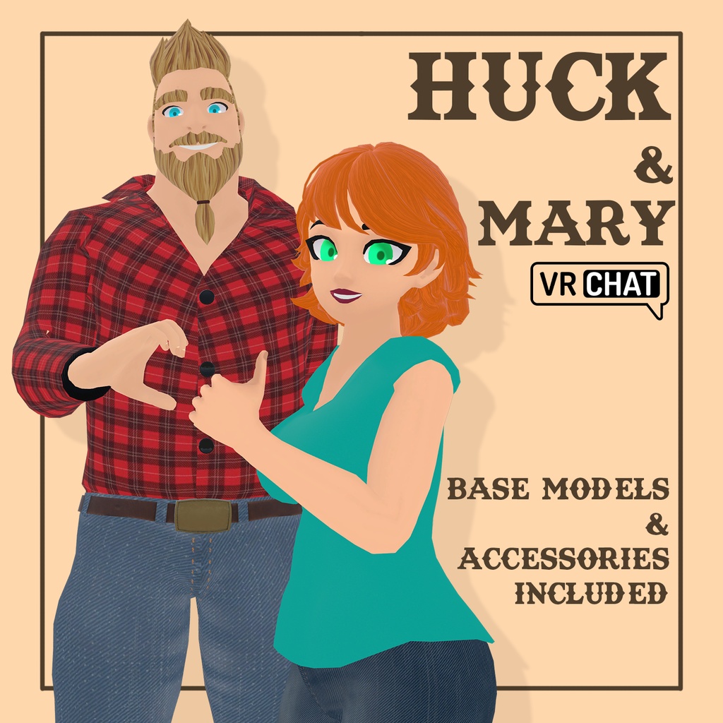 [Original 3D Model] Huck & Mary || VRChat PC (Quest Coming Soon)