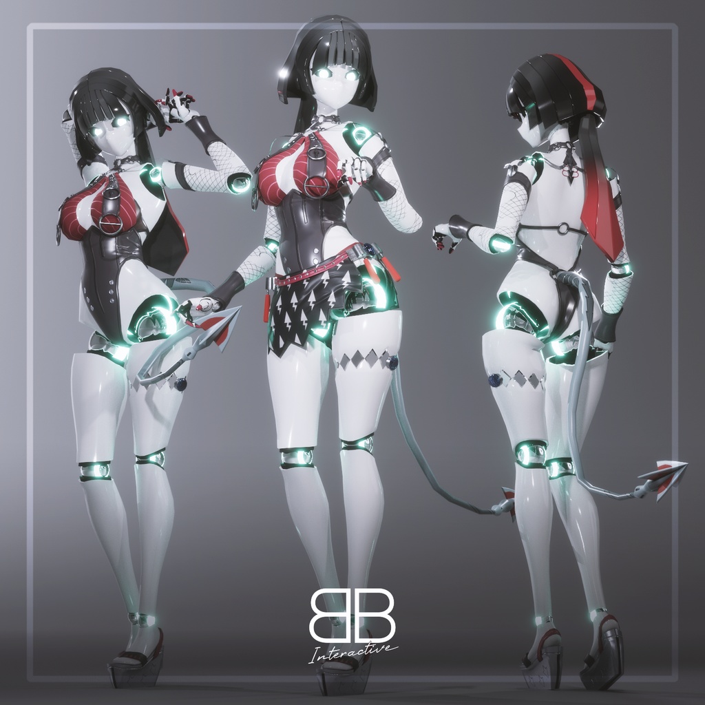 [Original 3D Model] Z3 Robot Jane Doe Avatar for VRChat - Battle Bunny Mods - 2/7