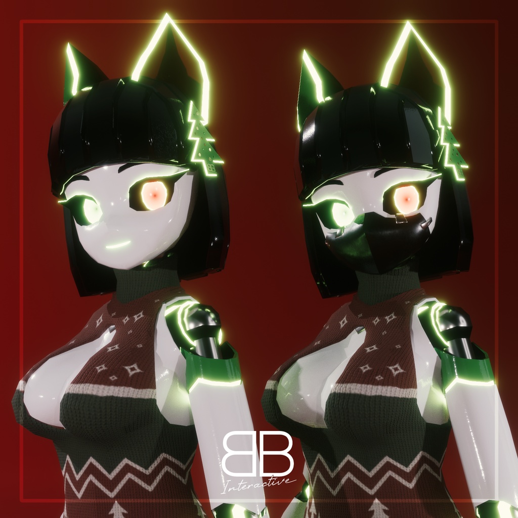 [Original 3D Model] TRINITY TR2Xmas FREE for VRChat [PC/ QUEST] - Battle Bunny Mods - 3/3
