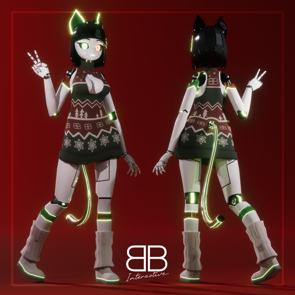 [Original 3D Model] TRINITY TR2Xmas FREE for VRChat [PC/ QUEST] - Battle Bunny Mods - 2/3