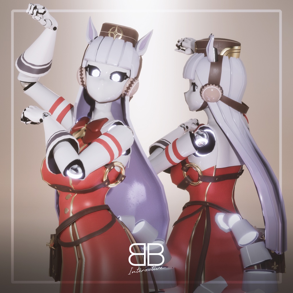 [Original 3D Model] UM4 Robot Golshi Avatar for VRChat [PC + Quest] - Battle Bunny Mods - 2/5