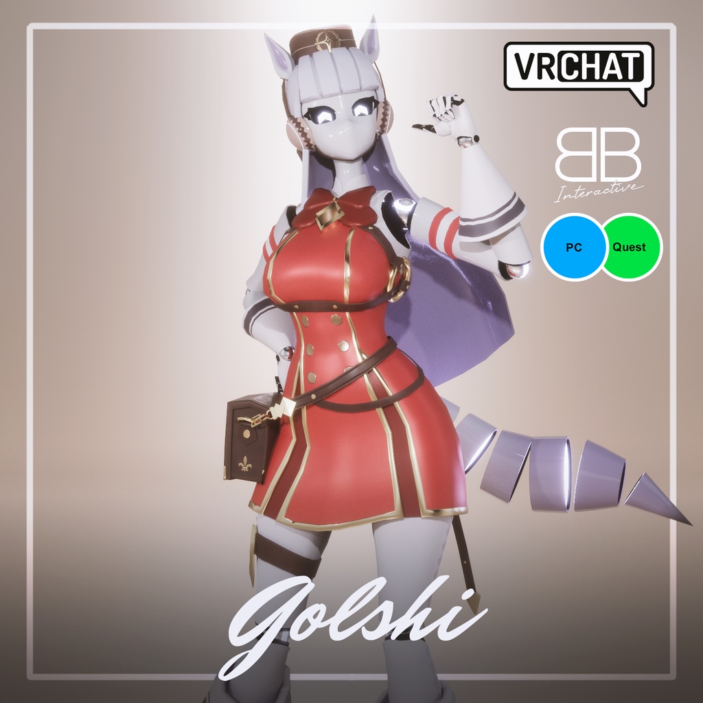 [Original 3D Model] UM4 Robot Golshi Avatar for VRChat [PC + Quest]