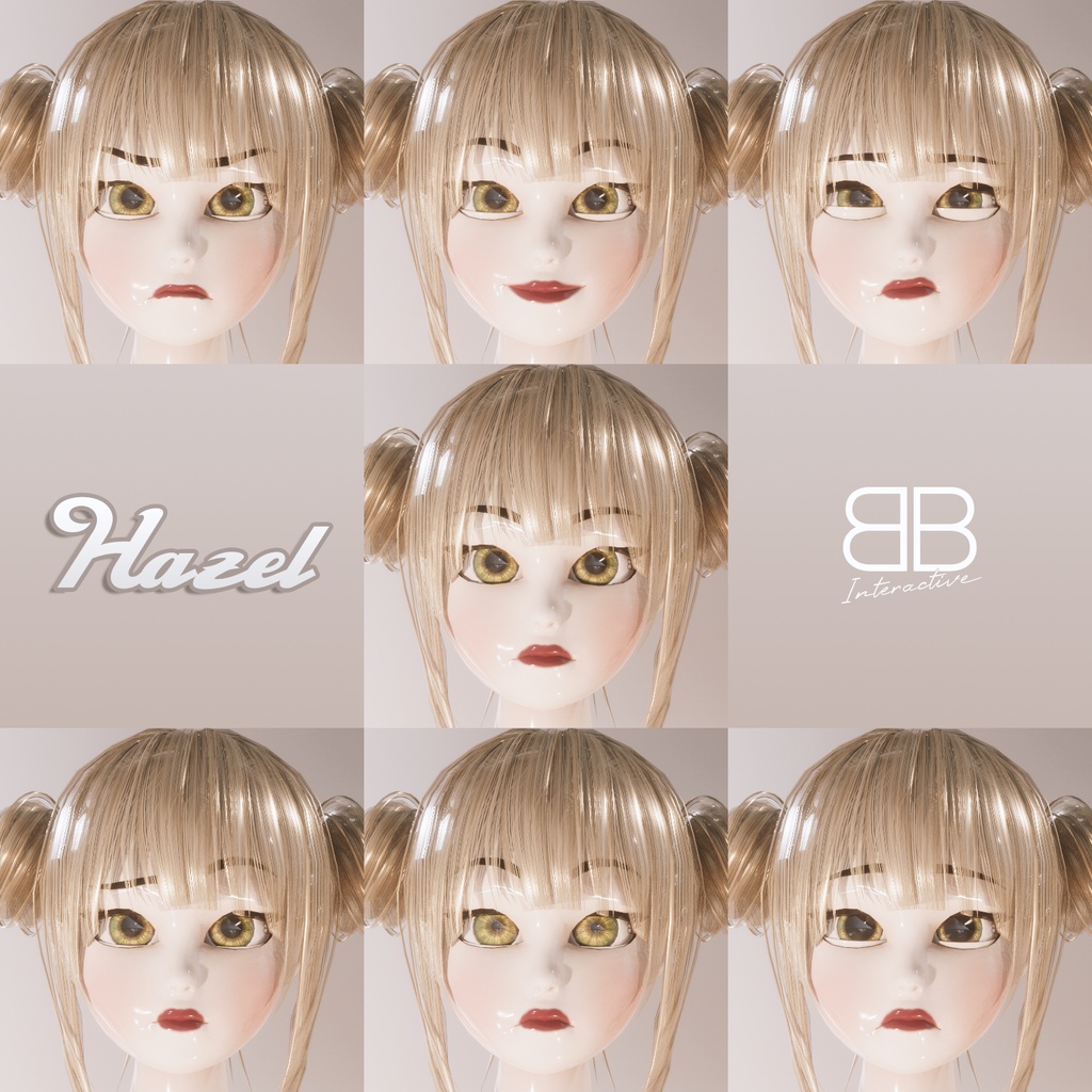 [Original 3D Model] HAZEL Articulated BJD Avatar for VRChat [PC Medium] - Battle Bunny Mods - 6/6