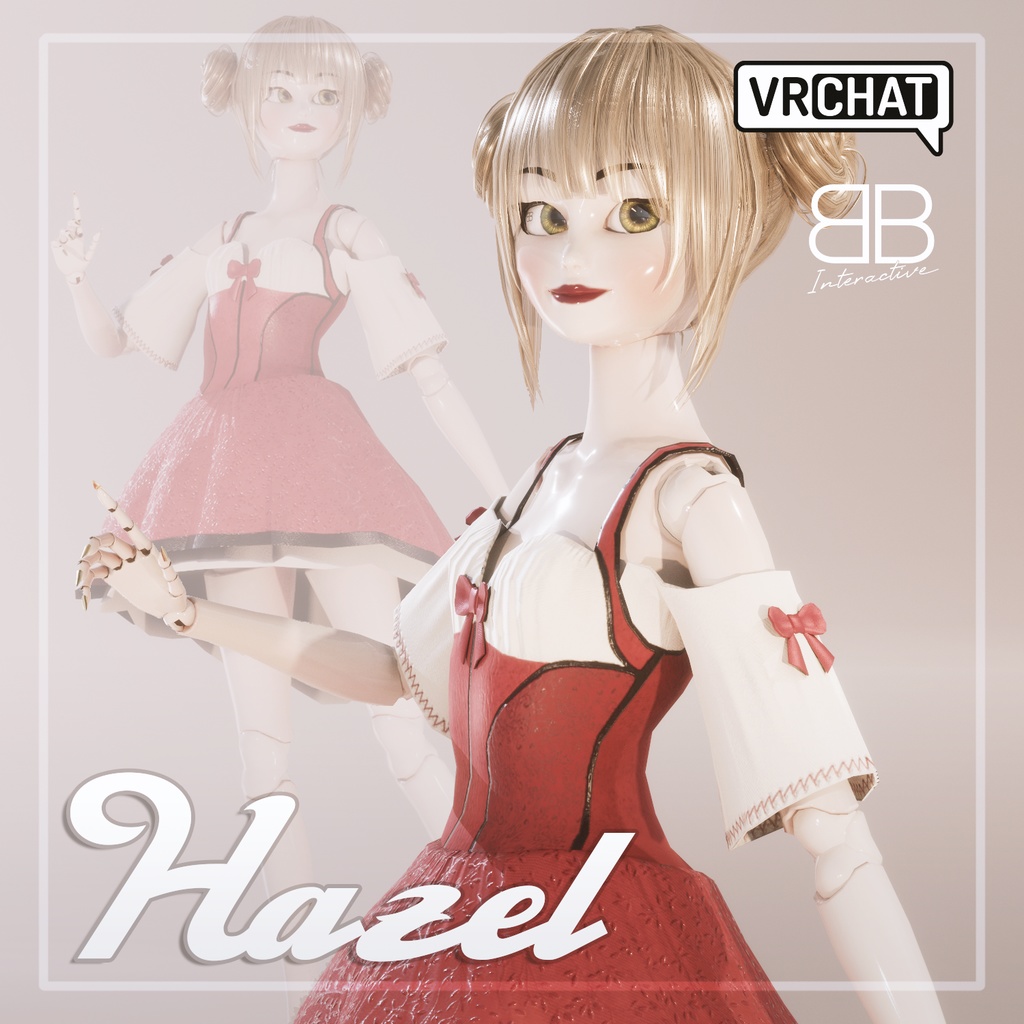 [Original 3D Model] HAZEL Articulated BJD Avatar for VRChat [PC Medium]