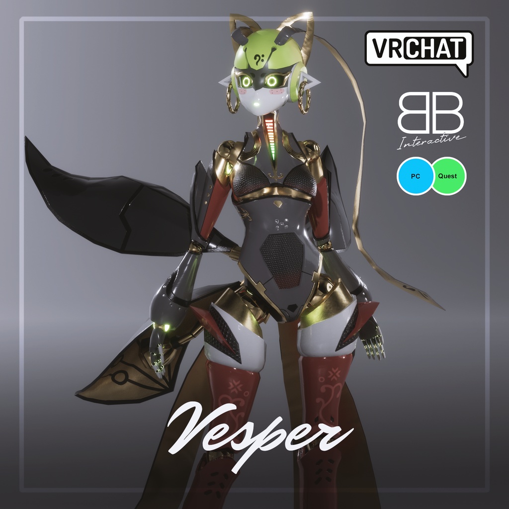 [Original 3D Model] Z3Robot VESPER Avatar for VRChat [PC + Quest]