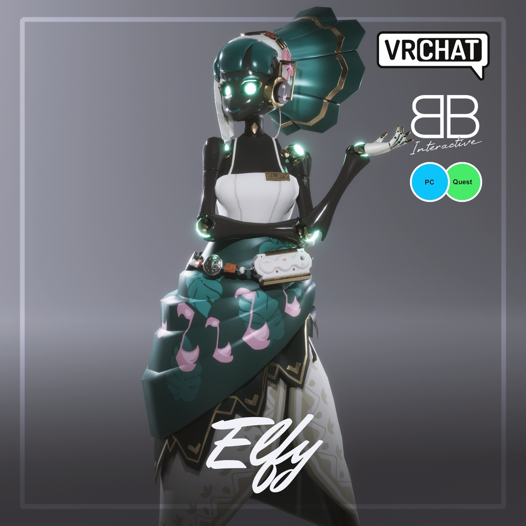 [Original 3D Model] Z3Robot ELFY Avatar for VRChat [PC + Quest]