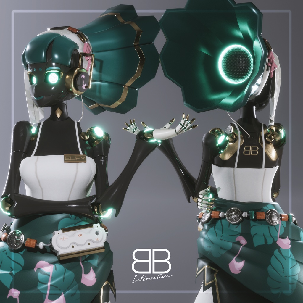 [Original 3D Model] Z3Robot ELFY Avatar for VRChat [PC + Quest] - Battle Bunny Mods - 2/5