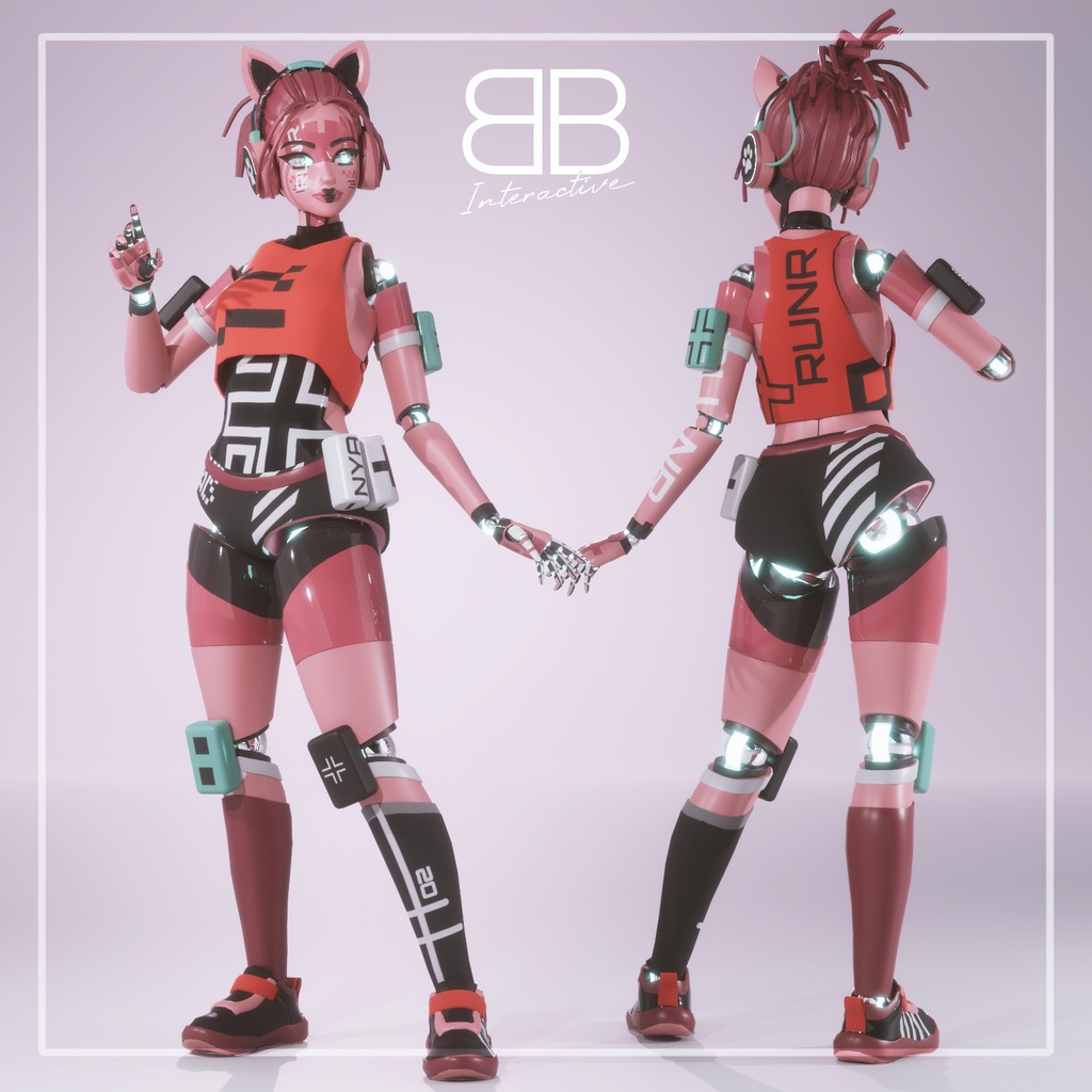 [Original 3D Model] ASPEN Runner Robot Girl Avatar for VRChat - Battle Bunny Mods - 2/6