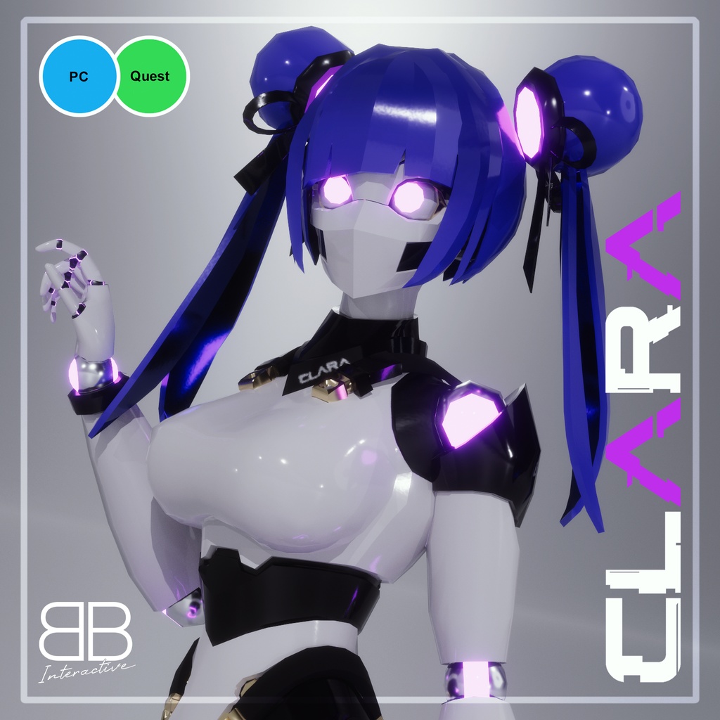 【オリジナル3Dモデル】 CLARA 2 Female FREE Robot Avatar for VRChat